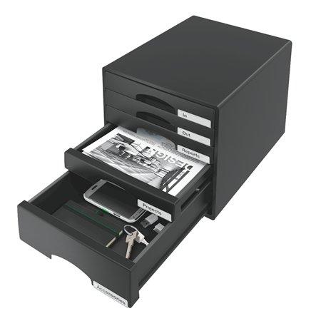 Zásuvkový box na dokumenty, plastový, 5 zásuviek, LEITZ "Plus", čierny 2