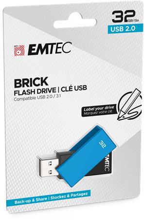 USB kľúč, 32GB, USB 2.0, EMTEC "C350 Brick", modrá 1