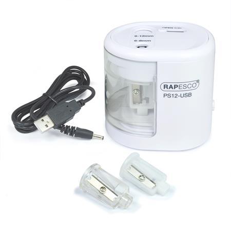 Strúhadlo, 2 otvory, stolové, elektrické, USB konektor, RAPESCO"PS12-USB", biela 3
