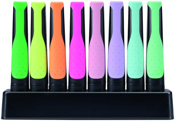 Zvýrazňovač, sada, 2-5 mm, STABILO "Green Boss Pastel", 8 ks stolový set 2