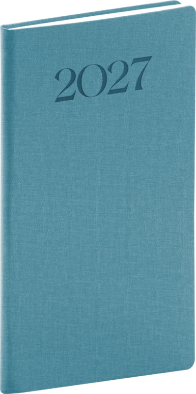 NOTIQUE Vreckový diár Biella 2027, modrý, 9 x 15,5 cm