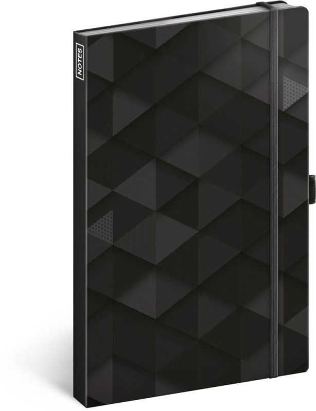 NOTIQUE Notes Čierny, linajkovaný, 13 x 21 cm