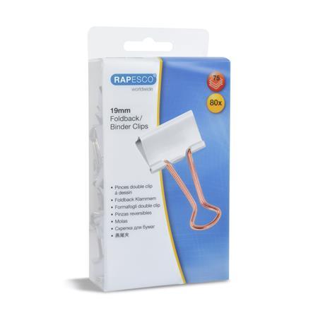 Klipy na dokumenty, 19 mm, RAPESCO, biela 1