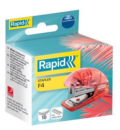 Zošívačka, mini, 24/6, 26/6, 10 listov, RAPID "Colour`Breeze", koralová 4