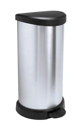 Odpadkový kôš, s pedálom, kovový efekt, 40 l, CURVER 1