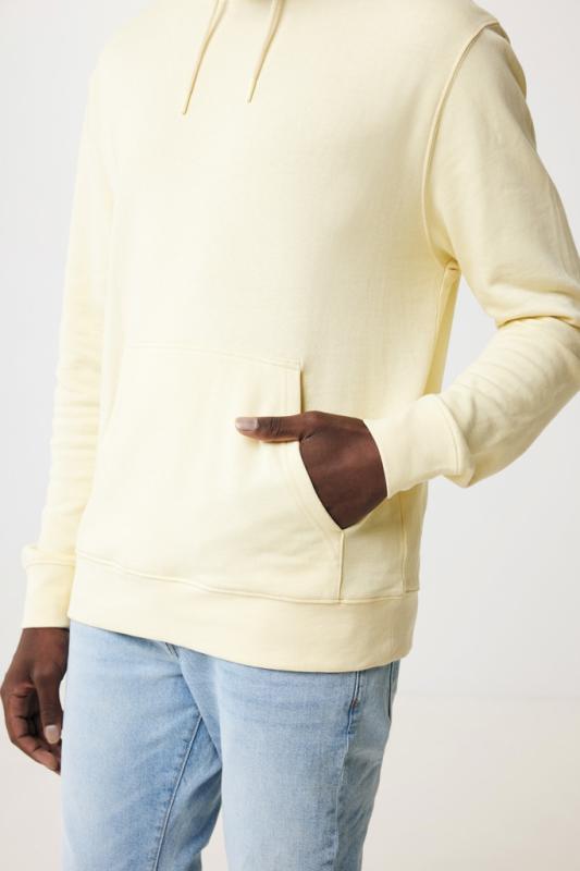 Ľahká mikina s kapucňou IQONIQ Rila z recykl. bavlny cream yellow L 18