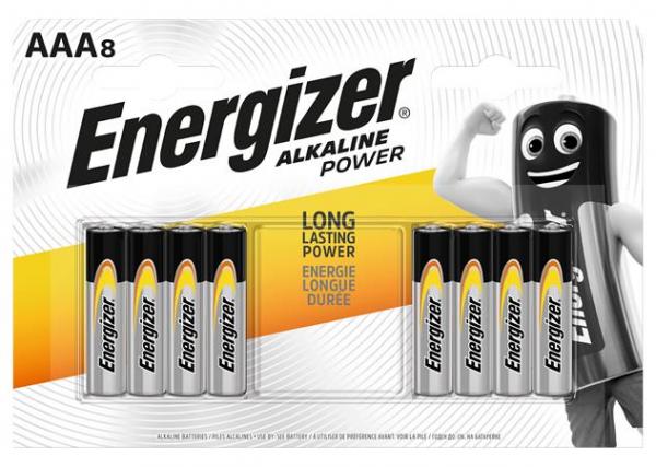 Batéria, AAA mikrotužková, 8 ks, ENERGIZER "Alkaline Power" 1