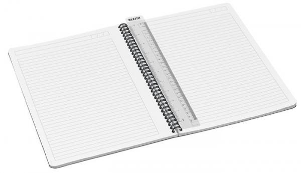 Blok, A4, linajkový, 90 listov, PP obálka, LEITZ "Office", sivá-zelená 2