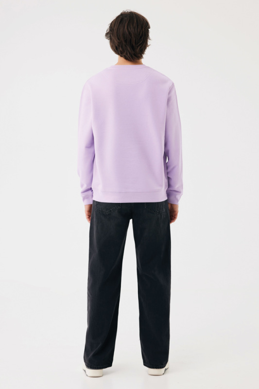 IQONIQ Toria Unisex mikina s okrúhl. výstrihom z rec. bavlny lavender XL 7
