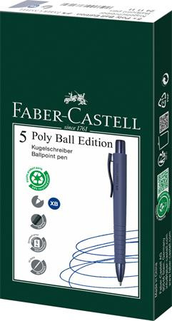 Guľôčkové pero, 0,7 mm, stláčací mechanizmus, modré telo pera, FABER-CASTELL "Poly Ball Ur 3