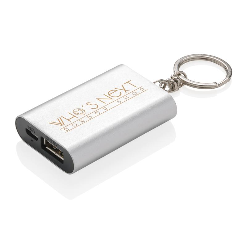 Klíčenka s powerbankou 1 000 mAh strieborná 5