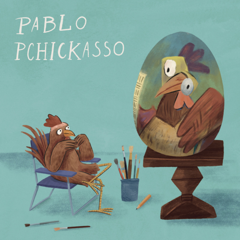 NOTIQUE Poznámkový kalendár Chicken Artists 2027, 30 x 30 cm 4