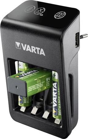 Nabíjačka batérií, AA/AAA/9V, 4xAA 2100 mAh, LCD obrazovka, VARTA "Plug" 1