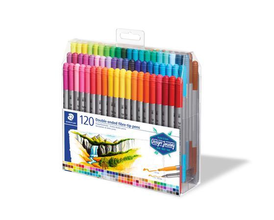 Fixky, sada, 0,8/3,0 mm, obojstranné, STAEDTLER "Design Journey", 120 rôznych farieb 2
