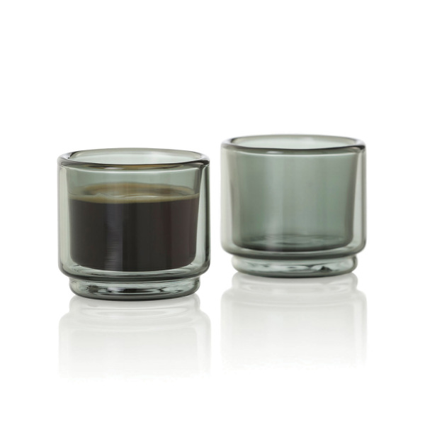AdHoc Impact hrnčeky na espresso 45 ml, sada 2 ks priehľadné 2
