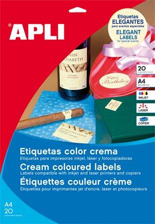 Etikety, 97x67,7 mm, farebné, APLI, krémové, 160 etikiet/bal 2