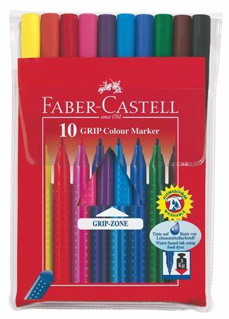 Fixky, sada, trojhranný tvar, FABER-CASTELL "Grip", 10 rôznych farieb 1