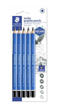 Grafitová ceruzka, jumbo, šesťhranná, STAEDTLER "Design Journey Lumograph", 5 rôznych tvrd