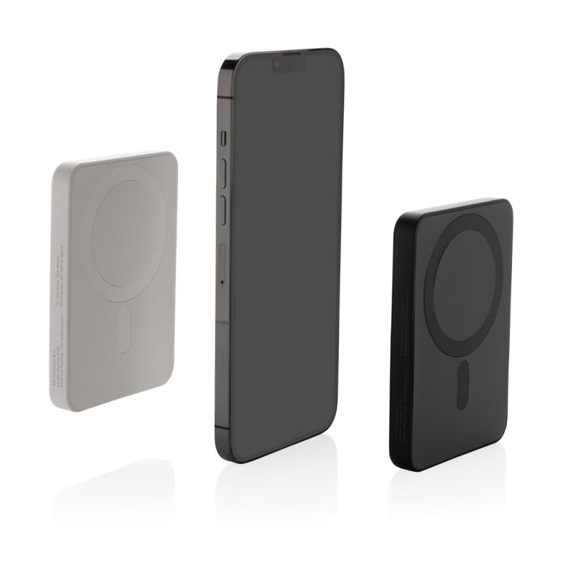 Magnetická powerbanka 5000mAh Magnetix z RCS recykl. plastu biela 8