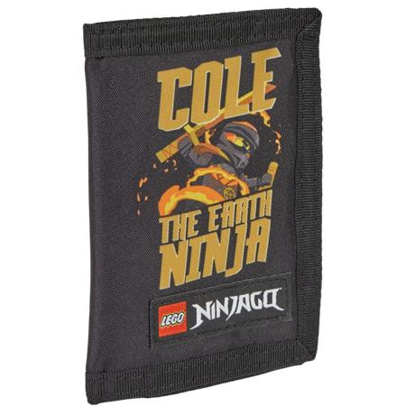 Peňaženka, na suchý zips, LEGO "Ninjago Cole", čierna, vzorovaná