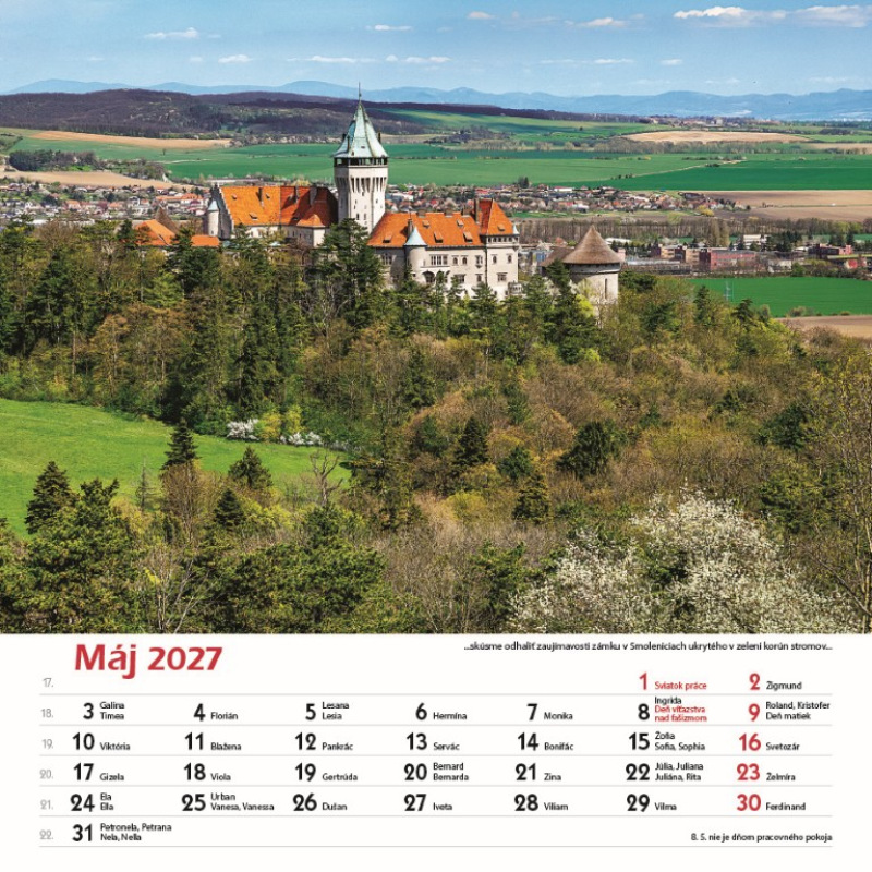 Nástenný kalendár Hrady a zámky Slovenska 2027 6