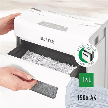 Skartovací stroj, mikrokonfetti, 4 listy, LEITZ "IQ Protect 4M" 8