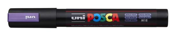 Dekoračný popisovač, 1,8-2,5 mm, UNI "Posca PC-5M", metalická fialová 1