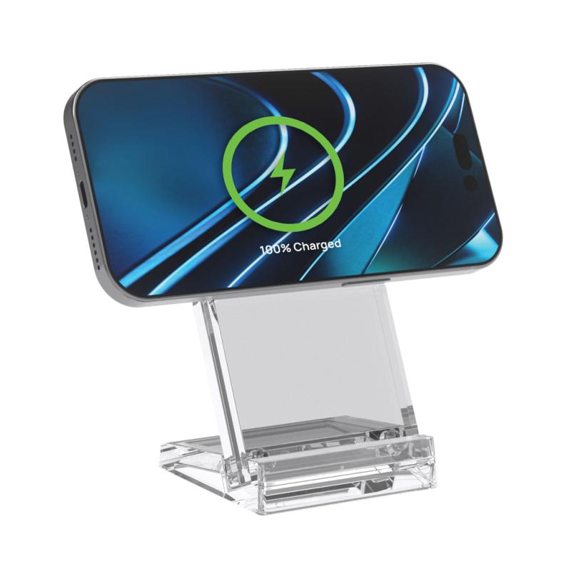 Magnetický bezdrôtový nabíjací stojan Magcharge 15W priehľadné 6