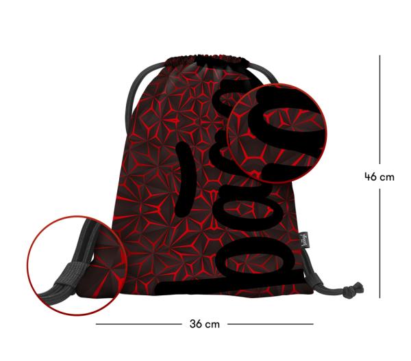 BAAGL SADA 3 Red Polygon: batoh, peračník, vrecko 15