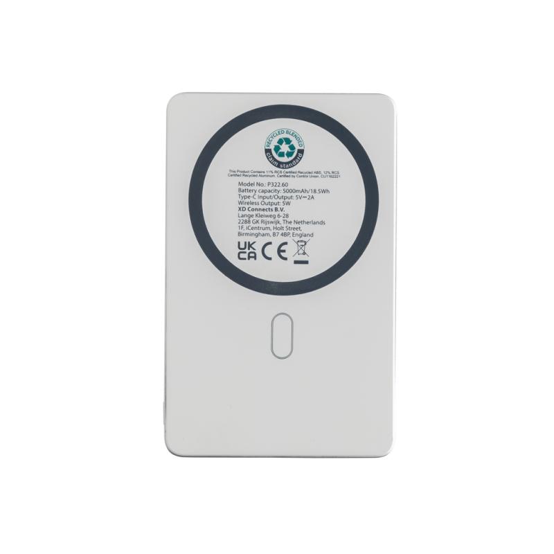 Magnetická powerbanka Orion 5000mAh 5W z RCS hliníka strieborná 3