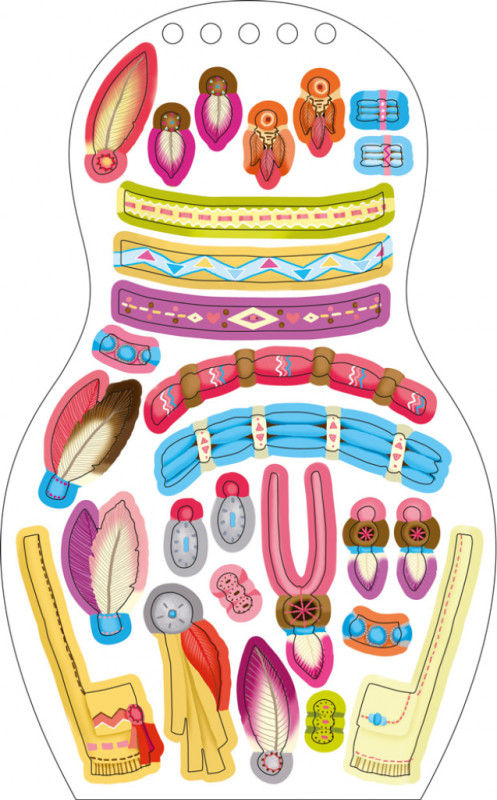 Obliekame indiánske bábiky APONI – Maľovanky 7