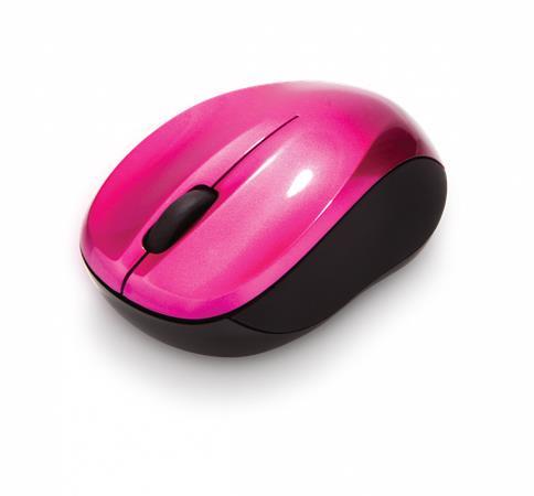 Myš, bezdrôtová, optická, stredná veľkosť, USB, VERBATIM "Go", cyklámenová 3