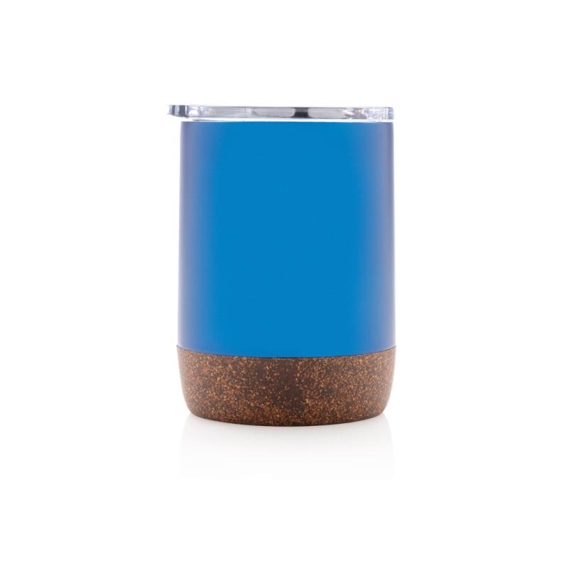 Malý korkový termohrnček z RCS recykl. ocele modrá 3
