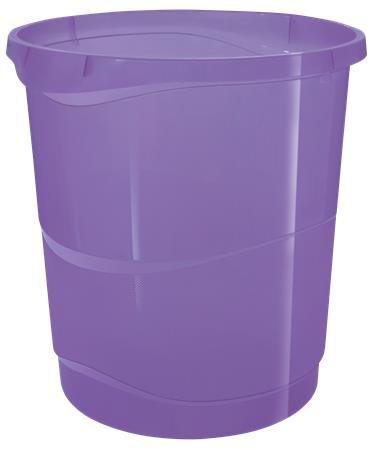 Kôš na odpadky, 14 liter, ESSELTE "Colour`Breeze", priehľadný levanduľový 1