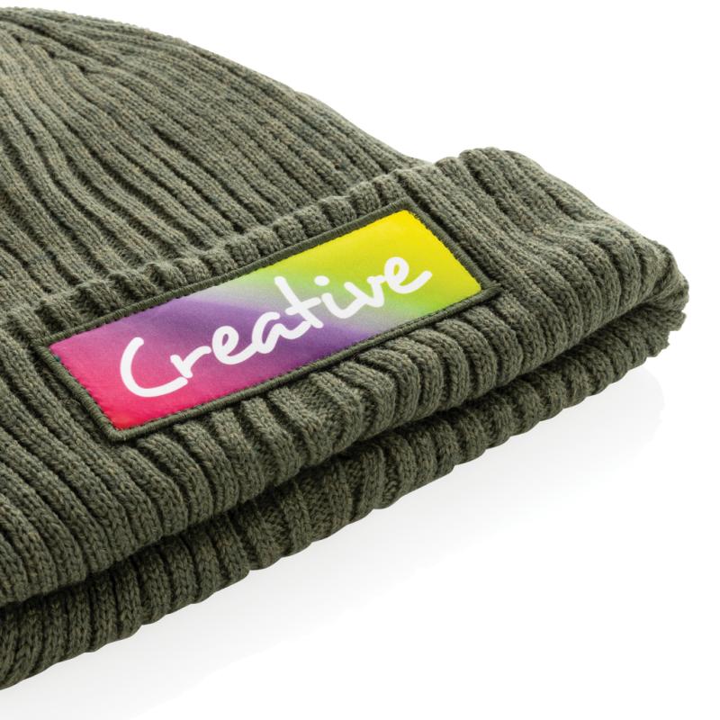 Dvojito pletená beanie čapica Impact z Polylana® AWARE™ zelená 6