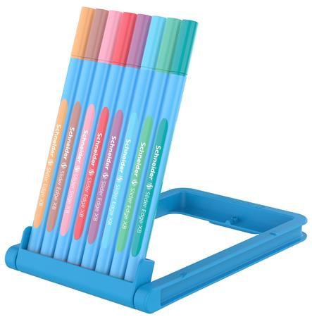 Guľôčkové pero, sada, 0,7 mm, kužeľový hrot, SCHNEIDER "Slider Edge XB Pastel", 8 rôznych 2