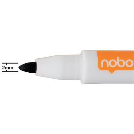 Popisovač na tabule, kužeľový hrot, 2 mm, s magnetickým uzáverom, NOBO, čierna 3