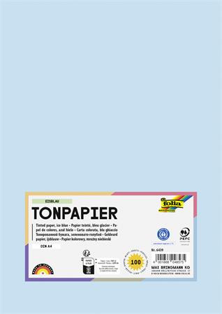 Farebný papier, A4, 130 g, 100 listov, FOLIA, ľadovo modrý