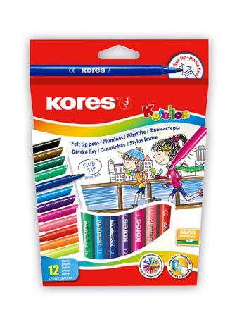 Fixky, sada, vyprateľné KORES "Korellos", 12 rôznych farieb 1