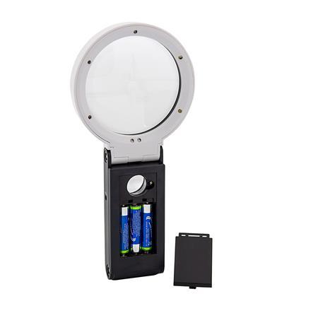Lupa, 90 mm, so sklopným stojanom, LED svetlo, WEDO, čierna/biela 3