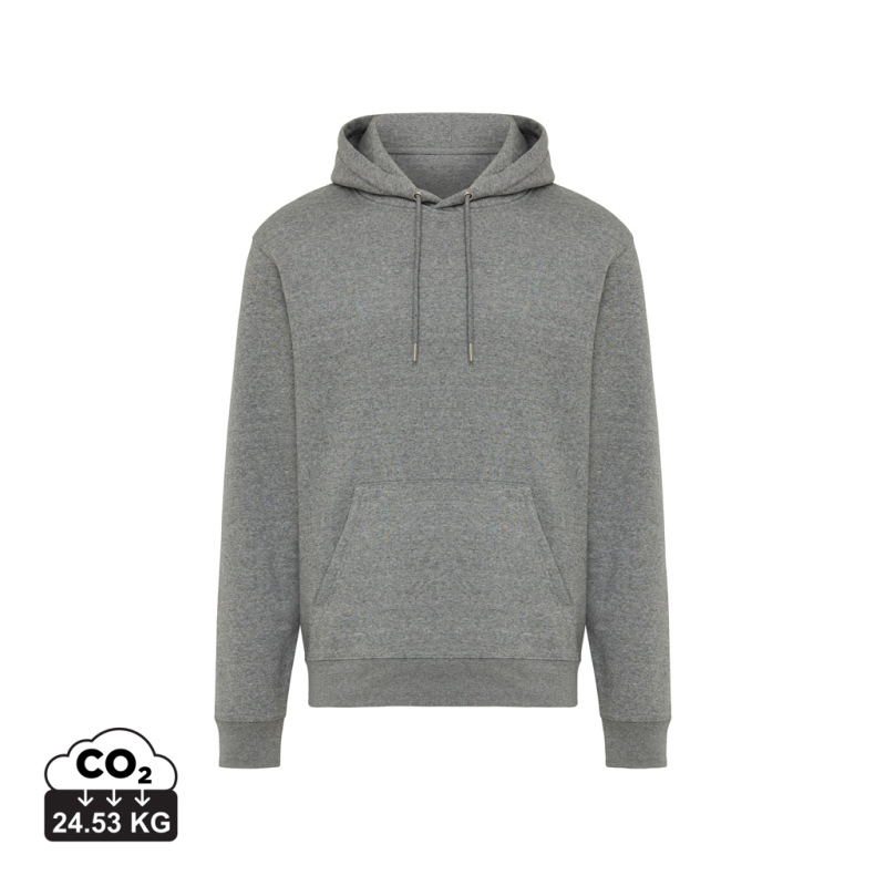 IQONIQ Joshua Unisex mikina s kapucňou z rec. bavlny light heather anthracite L