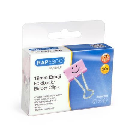 Klipy na dokumenty, 19 mm, "Fun", RAPESCO, ružová 2
