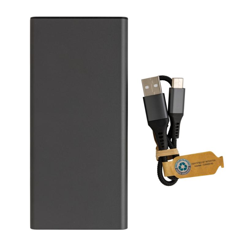Powerbanka Terra 10 000mAh 18W z RCS rec. hliníka a ABS sivá 4