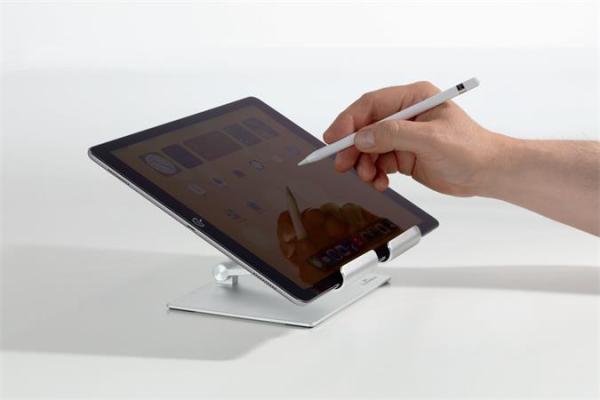 Stojan na tablet, stolový, DURABLE "RISE", strieborná 7