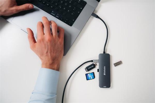 USB HUB, USB-C PD/2xHDMI/3xUSB-A/SD/mSD, VERBATIM 4