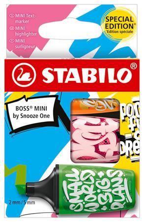 Zvýrazňovač, sada, 2-5 mm, STABILO, "Boss Mini Snooze One", 3 rôzne farby 1