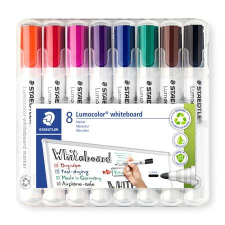 Sada tabulových popisovačov, 2 mm, kužeľový hrot, STAEDTLER "Lumocolor® 351", 8 rôznych fa 1