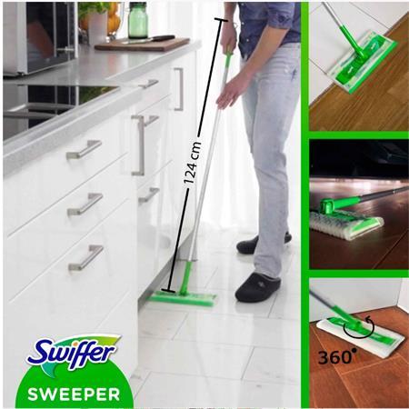 Súprava štarter, mop, s mokrými a suchými náhradnými hlavicami, SWIFFER "Sweeper" 3
