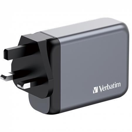 VERBATIM Sieťová nabíjačka, 2xUSB-C PD (100W), USB-C PD (65W), USB-A QC 3.0, EU/UK/US, GaN, VERBATI 2