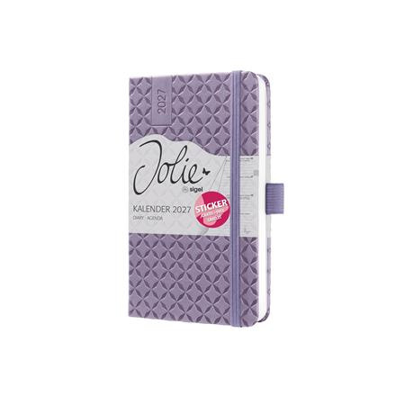 Diár, A6, týždenný, 2027, tvrdá obálka, SIGEL "Jolie", Lavender Purple 1